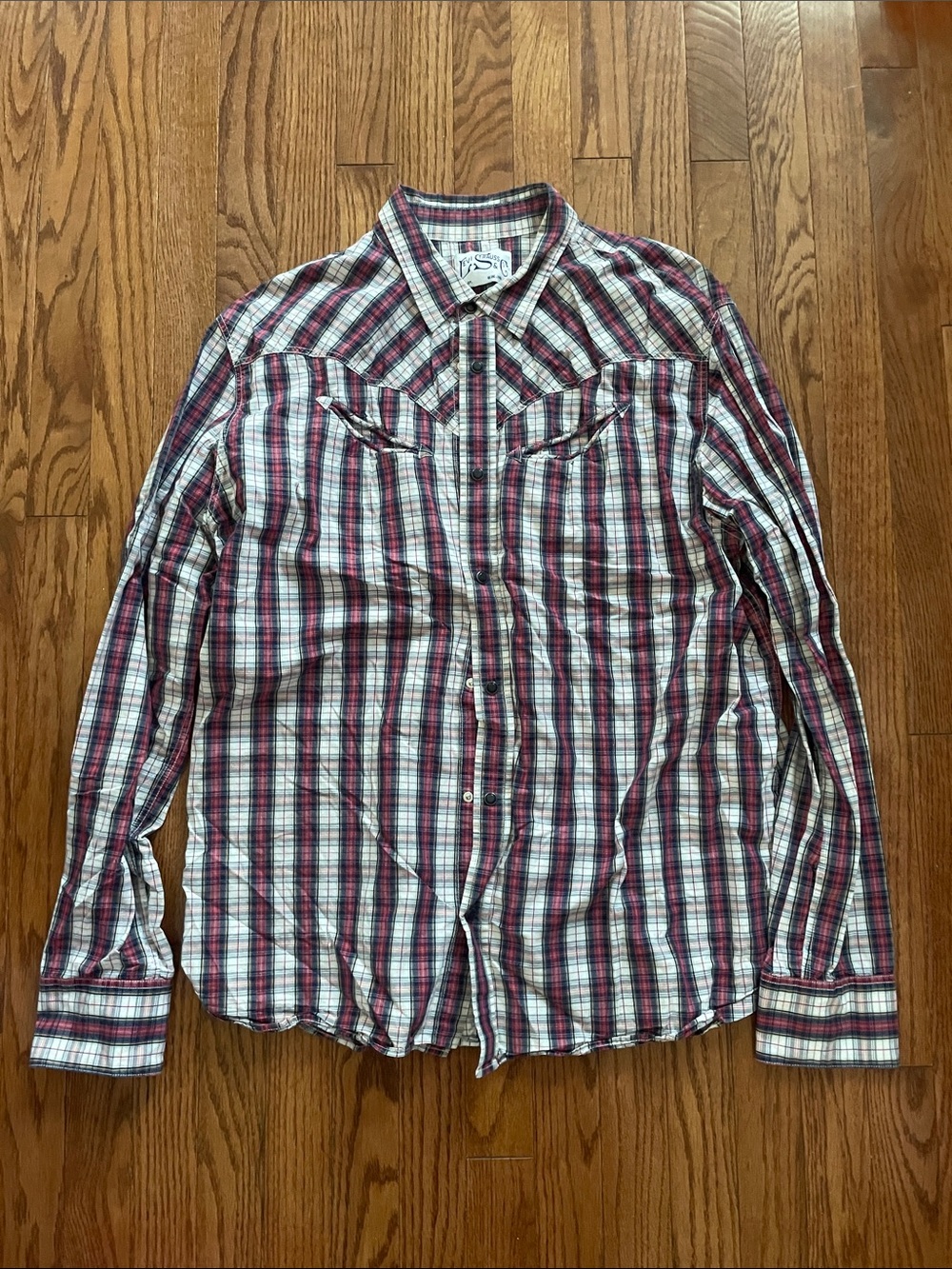 Levi Strauss & Co Red Blue Plaid Snap Button Down Men’s Sz XXL
